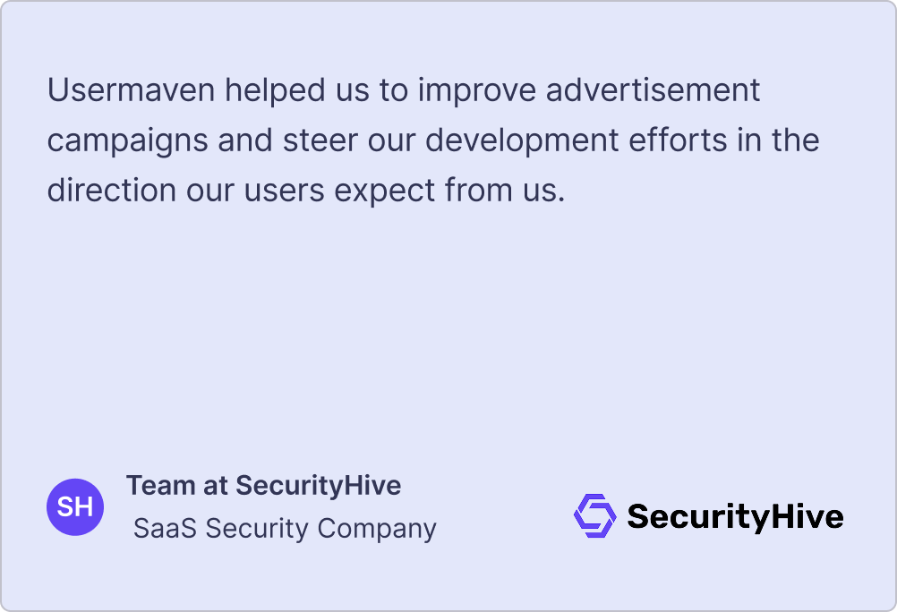  SecurityHive gained full visibility into the user journey with Usermaven