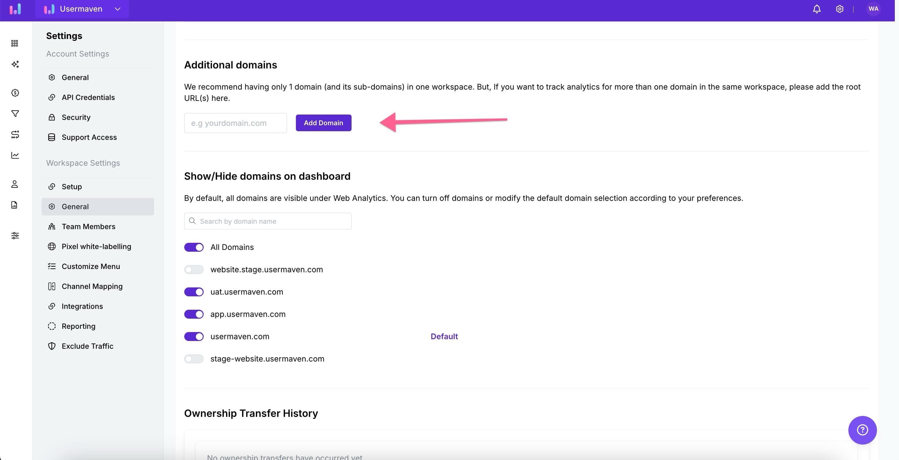 additional domains
